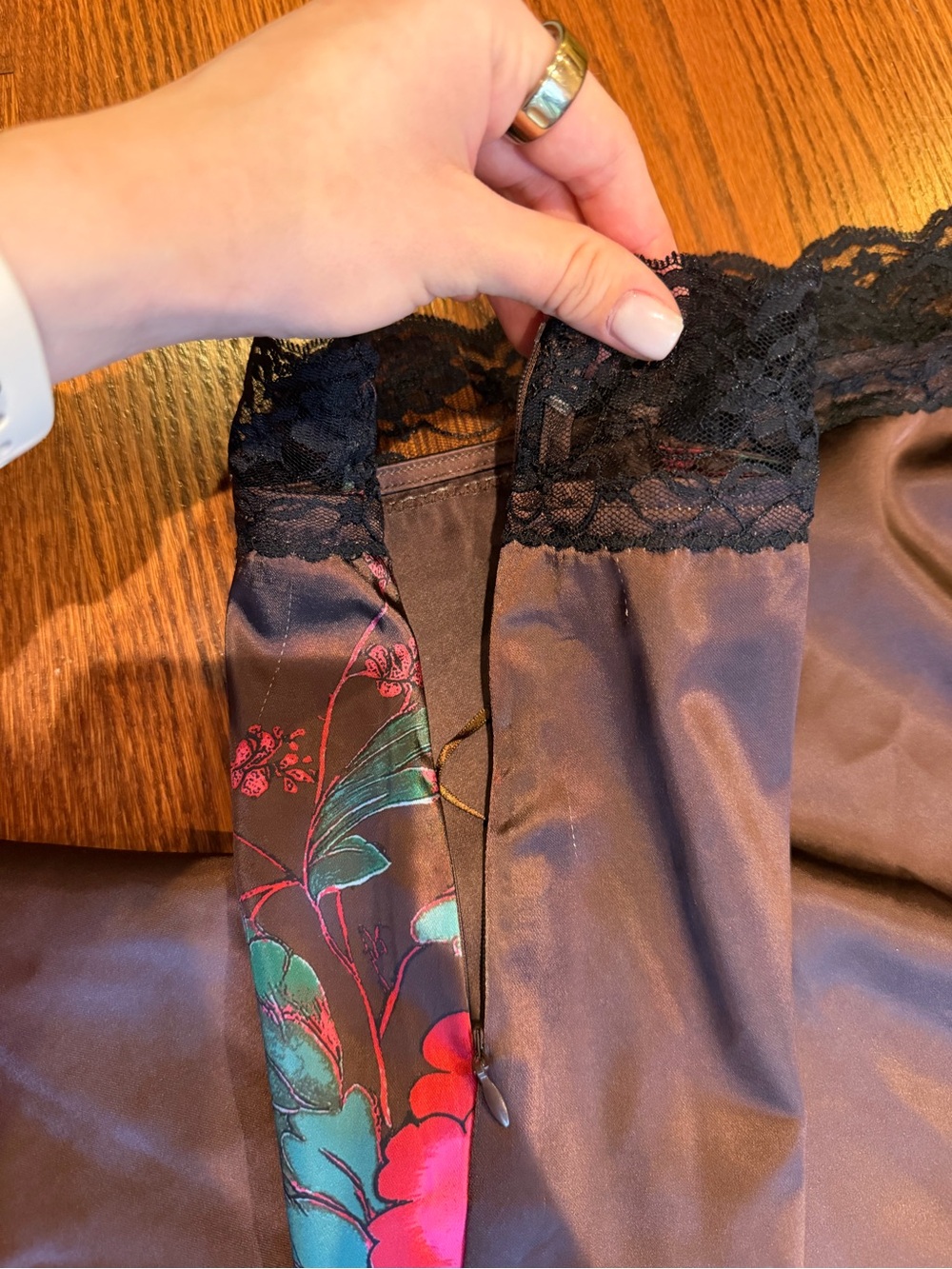 Free People Salvatore Brown Satin Skirt Size M - Picture 5 of 7